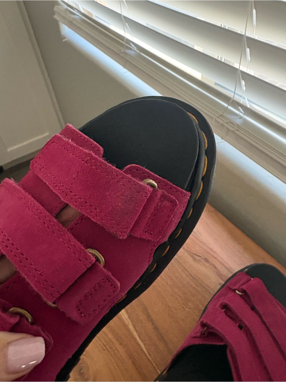 Triple-Strap women’s Doc Marten Fuchsia Suede. Worn once Excellent condition! - Picture 4 of 5